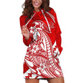 Personalized Gold Coast Suns Hoodie Dress Polynesian Tribal Sun Mascot With Hibiscus Floral Art