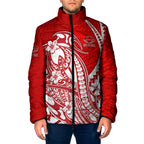 Personalized Gold Coast Suns Padded Jacket Polynesian Tribal Sun Mascot With Hibiscus Floral Art