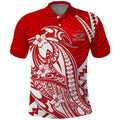 Personalized Gold Coast Suns Polo Shirt Polynesian Tribal Sun Mascot With Hibiscus Floral Art