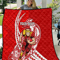Personalized Gold Coast Suns Quilt Polynesian Tribal Sun Mascot With Hibiscus Floral Art