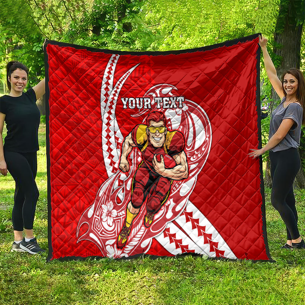 Personalized Gold Coast Suns Quilt Polynesian Tribal Sun Mascot With Hibiscus Floral Art