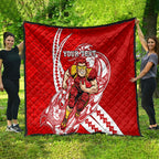 Personalized Gold Coast Suns Quilt Polynesian Tribal Sun Mascot With Hibiscus Floral Art