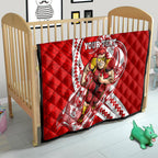 Personalized Gold Coast Suns Quilt Polynesian Tribal Sun Mascot With Hibiscus Floral Art