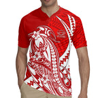 Personalized Gold Coast Suns Rugby Jersey Polynesian Tribal Sun Mascot With Hibiscus Floral Art