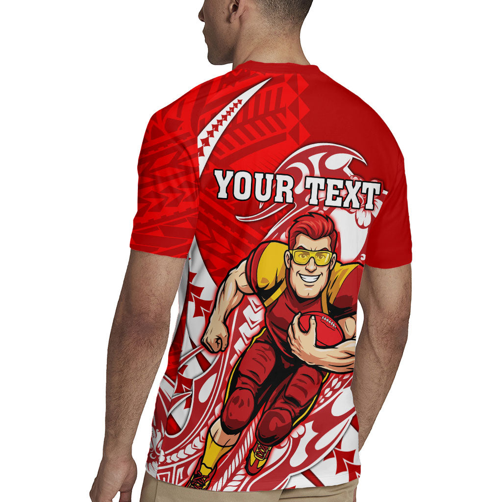Personalized Gold Coast Suns Rugby Jersey Polynesian Tribal Sun Mascot With Hibiscus Floral Art