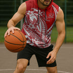 Personalized Gold Coast Suns Sleeveless Hoodie Polynesian Tribal Sun Mascot With Hibiscus Floral Art