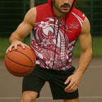 Personalized Gold Coast Suns Sleeveless Zip Hoodie Polynesian Tribal Sun Mascot With Hibiscus Floral Art