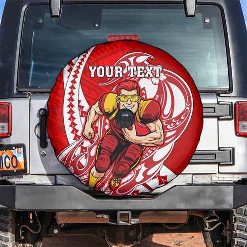 Personalized Gold Coast Suns Spare Tire Cover Polynesian Tribal Sun Mascot With Hibiscus Floral Art