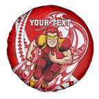 Personalized Gold Coast Suns Spare Tire Cover Polynesian Tribal Sun Mascot With Hibiscus Floral Art