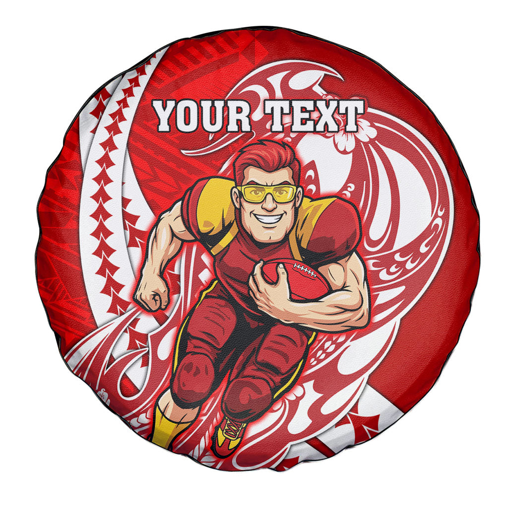 Personalized Gold Coast Suns Spare Tire Cover Polynesian Tribal Sun Mascot With Hibiscus Floral Art
