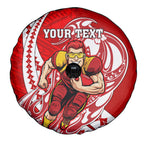 Personalized Gold Coast Suns Spare Tire Cover Polynesian Tribal Sun Mascot With Hibiscus Floral Art