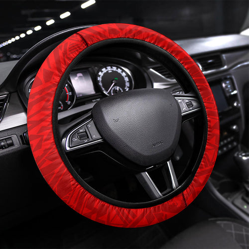 Gold Coast Suns Steering Wheel Cover Polynesian Tribal Sun Mascot With Hibiscus Floral Art