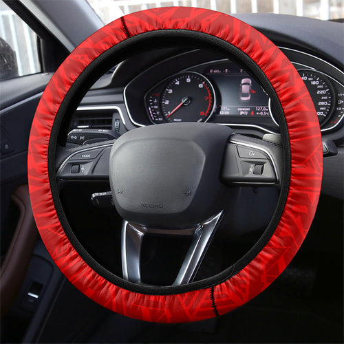 Gold Coast Suns Steering Wheel Cover Polynesian Tribal Sun Mascot With Hibiscus Floral Art