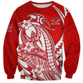 Personalized Gold Coast Suns Sweatshirt Polynesian Tribal Sun Mascot With Hibiscus Floral Art