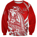 Personalized Gold Coast Suns Sweatshirt Polynesian Tribal Sun Mascot With Hibiscus Floral Art