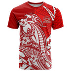 Personalized Gold Coast Suns T Shirt Polynesian Tribal Sun Mascot With Hibiscus Floral Art