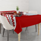 Personalized Gold Coast Suns Tablecloth Polynesian Tribal Sun Mascot With Hibiscus Floral Art