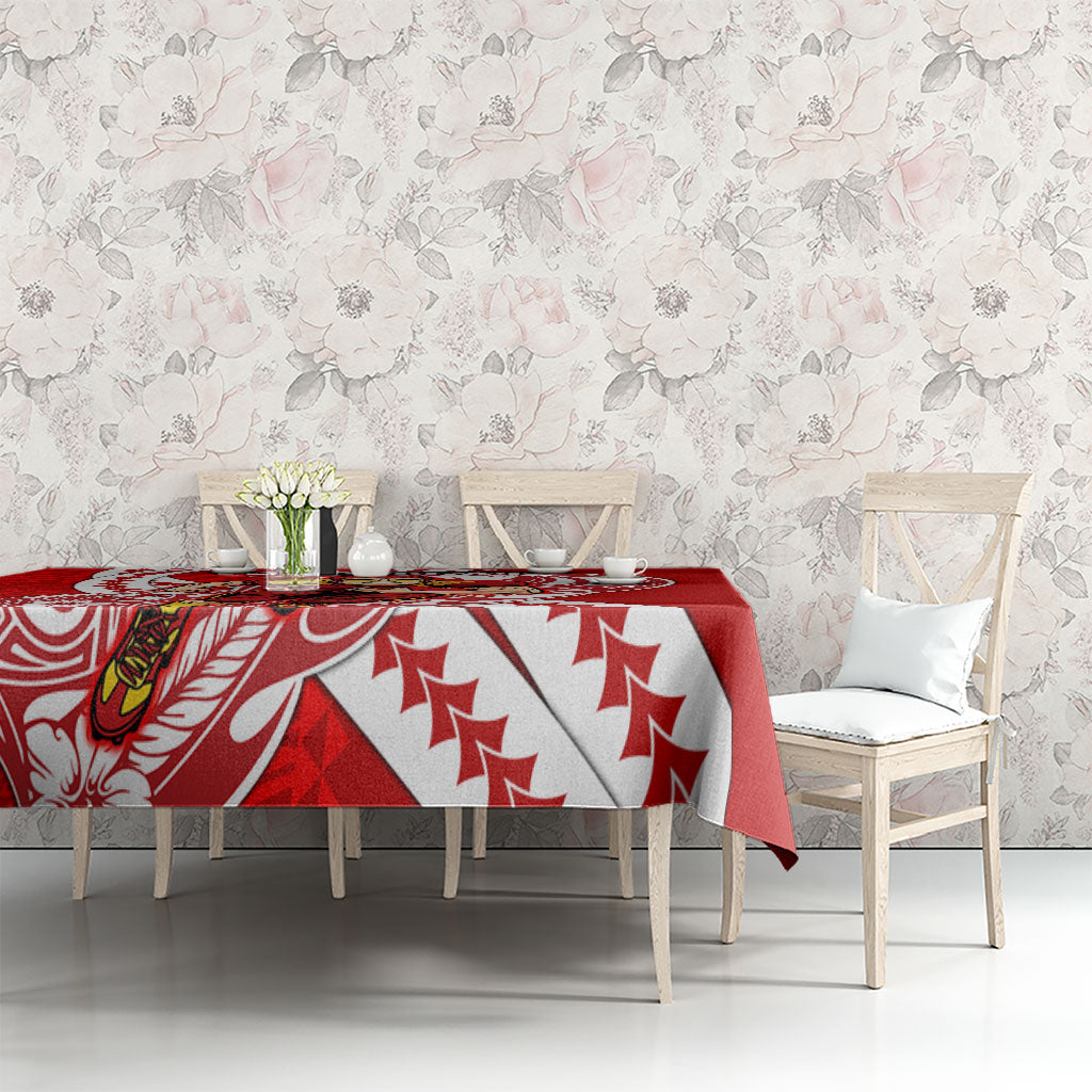 Personalized Gold Coast Suns Tablecloth Polynesian Tribal Sun Mascot With Hibiscus Floral Art