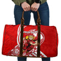 Personalized Gold Coast Suns Travel Bag Polynesian Tribal Sun Mascot With Hibiscus Floral Art