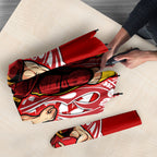 Personalized Gold Coast Suns Umbrella Polynesian Tribal Sun Mascot With Hibiscus Floral Art