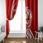 Personalized Gold Coast Suns Window Curtain Polynesian Tribal Sun Mascot With Hibiscus Floral Art