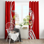 Personalized Gold Coast Suns Window Curtain Polynesian Tribal Sun Mascot With Hibiscus Floral Art
