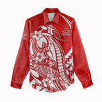 Personalized Gold Coast Suns Women Casual Shirt Polynesian Tribal Sun Mascot With Hibiscus Floral Art