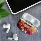 Personalized Brisbane Broncos AirPods Case Y2K Grunge Aesthetic With Cyber Flames and Starburst Graphics