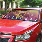 Personalized Brisbane Broncos Auto Sun Shade Y2K Grunge Aesthetic With Cyber Flames and Starburst Graphics