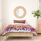 Personalized Brisbane Broncos Bedding Set Y2K Grunge Aesthetic With Cyber Flames and Starburst Graphics
