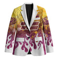 Personalized Brisbane Broncos Blazer Y2K Grunge Aesthetic With Cyber Flames and Starburst Graphics
