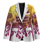 Personalized Brisbane Broncos Blazer Y2K Grunge Aesthetic With Cyber Flames and Starburst Graphics