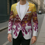 Personalized Brisbane Broncos Blazer Y2K Grunge Aesthetic With Cyber Flames and Starburst Graphics
