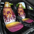 Personalized Brisbane Broncos Car Seat Cover Y2K Grunge Aesthetic With Cyber Flames and Starburst Graphics