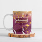 Personalized Brisbane Broncos Ceramic Mug Y2K Grunge Aesthetic With Cyber Flames and Starburst Graphics