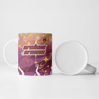 Personalized Brisbane Broncos Ceramic Mug Y2K Grunge Aesthetic With Cyber Flames and Starburst Graphics