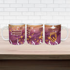 Personalized Brisbane Broncos Ceramic Mug Y2K Grunge Aesthetic With Cyber Flames and Starburst Graphics