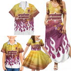 Personalized Brisbane Broncos Family Matching Summer Maxi Dress and Hawaiian Shirt Y2K Grunge Aesthetic With Cyber Flames and Starburst Graphics
