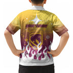 Personalized Brisbane Broncos Hawaiian Shirt Y2K Grunge Aesthetic With Cyber Flames and Starburst Graphics