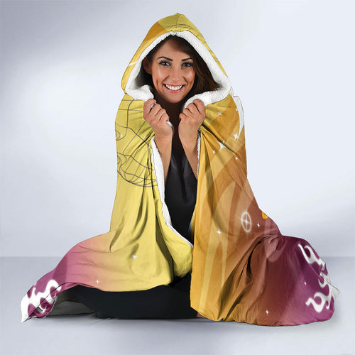 Personalized Brisbane Broncos Hooded Blanket Y2K Grunge Aesthetic With Cyber Flames and Starburst Graphics