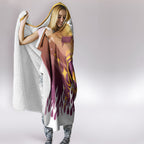 Personalized Brisbane Broncos Hooded Blanket Y2K Grunge Aesthetic With Cyber Flames and Starburst Graphics