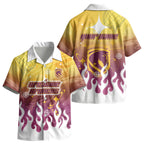 Personalized Brisbane Broncos Kid Hawaiian Shirt Y2K Grunge Aesthetic With Cyber Flames and Starburst Graphics