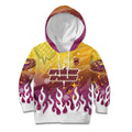 Personalized Brisbane Broncos Kid Hoodie Y2K Grunge Aesthetic With Cyber Flames and Starburst Graphics
