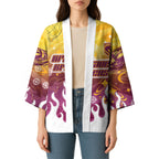 Personalized Brisbane Broncos Kimono Y2K Grunge Aesthetic With Cyber Flames and Starburst Graphics