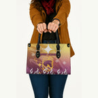 Personalized Brisbane Broncos Leather Bag Y2K Grunge Aesthetic With Cyber Flames and Starburst Graphics