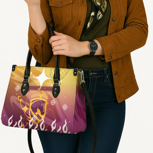 Personalized Brisbane Broncos Leather Bag Y2K Grunge Aesthetic With Cyber Flames and Starburst Graphics
