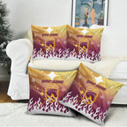 Personalized Brisbane Broncos Pillow Cover Y2K Grunge Aesthetic With Cyber Flames and Starburst Graphics