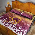 Personalized Brisbane Broncos Quilt Bed Set Y2K Grunge Aesthetic With Cyber Flames and Starburst Graphics