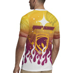 Personalized Brisbane Broncos Rugby Jersey Y2K Grunge Aesthetic With Cyber Flames and Starburst Graphics