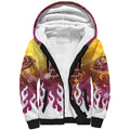 Personalized Brisbane Broncos Sherpa Hoodie Y2K Grunge Aesthetic With Cyber Flames and Starburst Graphics